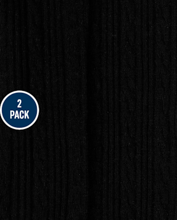 Pack de 2 medias de punto trenzado para niñas