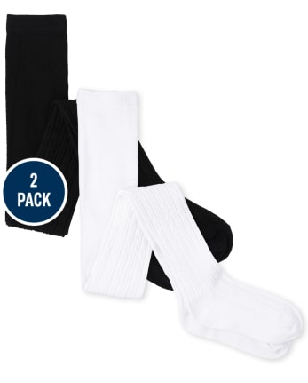 Girls Cable Knit Tights 2-Pack