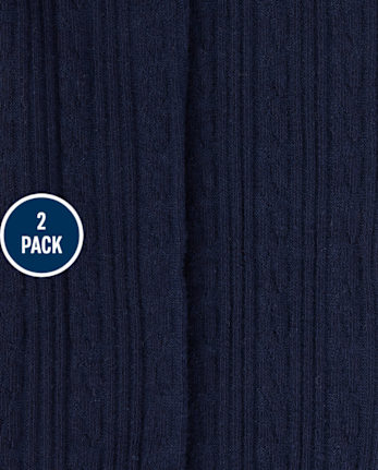 Pack de 2 medias de punto trenzado para niñas