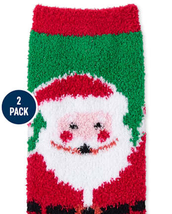 Toddler Matching Family Santa Cozy Socks 2-Pack