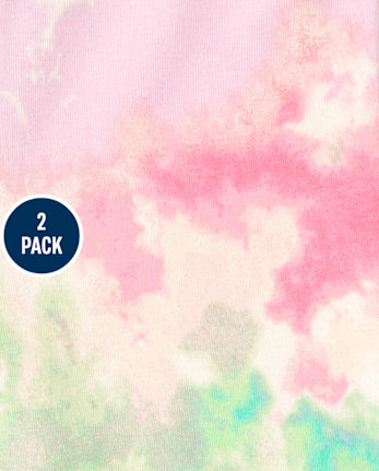 Pack de 2 leggings teñidos anudados para niñas pequeñas
