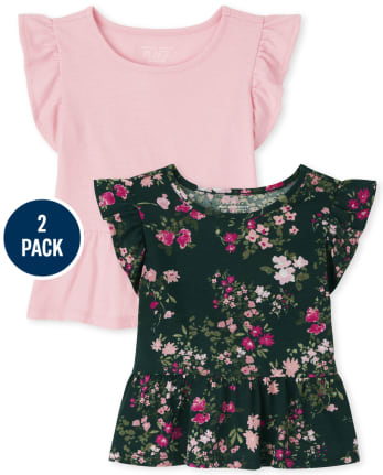 Toddler Girls Peplum Top 2-Pack