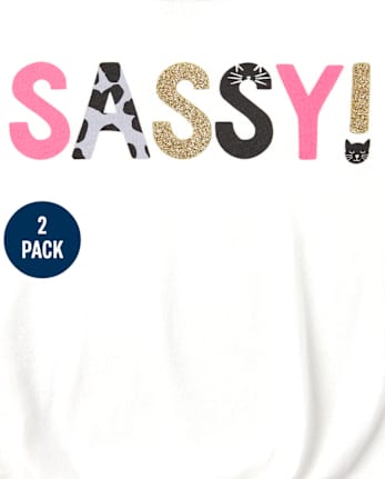 Toddler Girls Sassy Cat Top 2-Pack