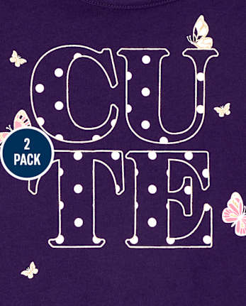 Pack de 2 tops con mariposas para niñas pequeñas