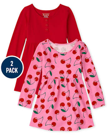 Toddler Girls Cherry Everyday Dress 2-Pack