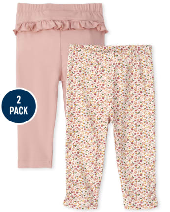 Baby Girls Floral Pants 2-Pack