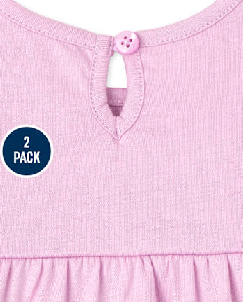 Lot de 2 robes body à fleurs pour bébé fille