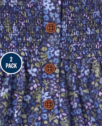 Lot de 2 robes body à fleurs pour bébé fille