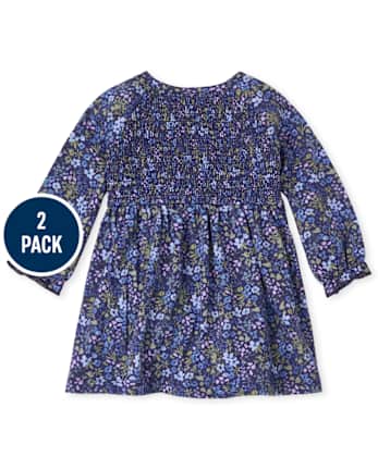 Lot de 2 robes body à fleurs pour bébé fille