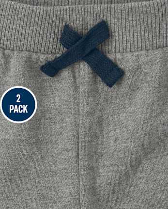 Baby And Toddler Boys Striped Fleece Jogger Pants 2-Pack