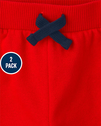 Baby And Toddler Boys Striped Fleece Jogger Pants 2-Pack