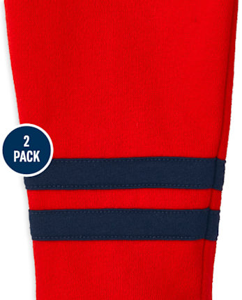 Baby And Toddler Boys Striped Fleece Jogger Pants 2-Pack
