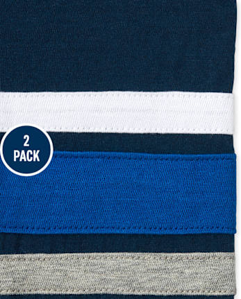 Baby And Toddler Boys Striped Hooded Top 2-Pack