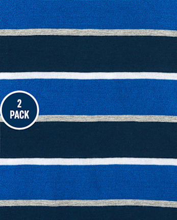 Baby And Toddler Boys Striped Hooded Top 2-Pack