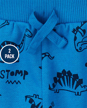 Toddler Boys Dino Fleece Jogger Pants 2-Pack
