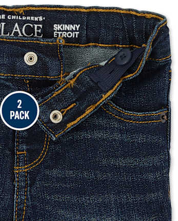Lot de 2 jeans skinny stretch basiques pour bébés et tout-petits garçons