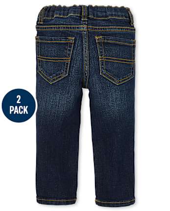 Lot de 2 jeans skinny stretch basiques pour bébés et tout-petits garçons