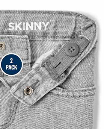 Lot de 2 jeans skinny stretch basiques pour bébés et tout-petits garçons