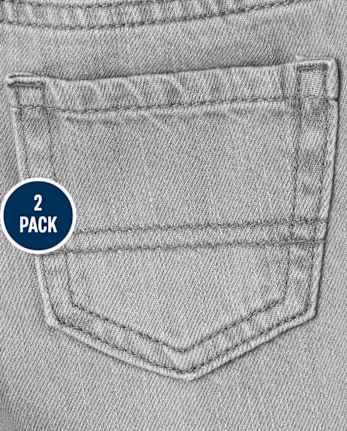 Lot de 2 jeans skinny stretch basiques pour bébés et tout-petits garçons