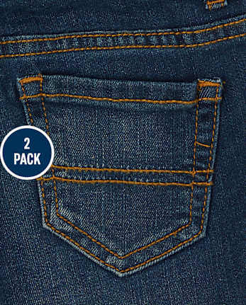 Lot de 2 jeans droits extensibles pour bébé et tout-petit garçon