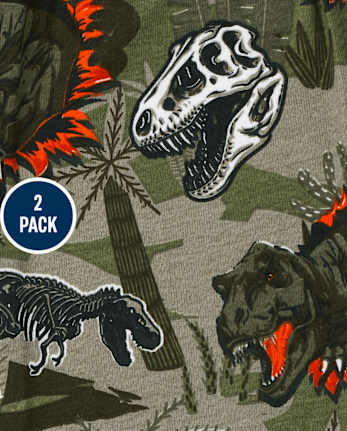 Boys Space Dino Snug Fit Cotton Pajamas 2-Pack