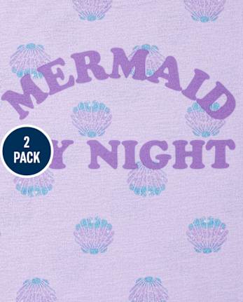 Girls Mermaid Unicorn Pajamas 2-Pack