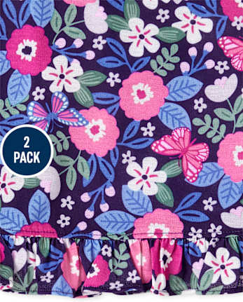 Lot de 2 chemises de nuit à fleurs pour filles