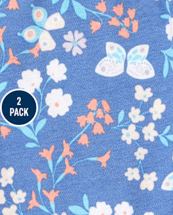 Baby And Toddler Girls Fox Fairisle Snug Fit Cotton Pajamas 2-Pack