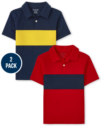 Boys Colorblock Jersey Polo 2-Pack