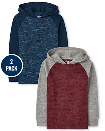 Pack de 2 tops con capucha térmica raglán para niños