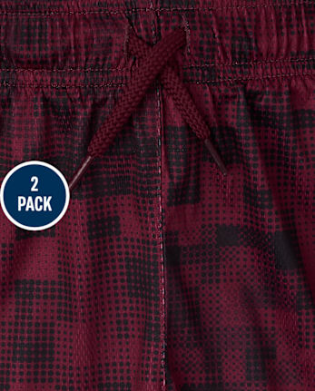 Boys Print Mesh Performance Basketball Shorts 2-Pack