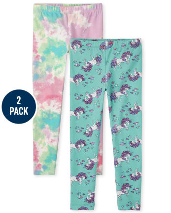 Lot de 2 leggings imprimés pour fille