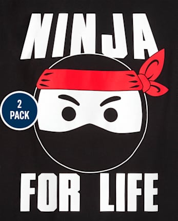 Camiseta con gráfico Ninja para niño, paquete de 2