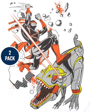 Camiseta con gráfico Ninja para niño, paquete de 2