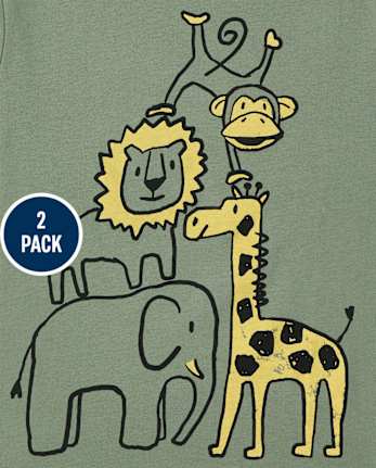 Toddler Boys Animals Graphic Tee 2-Pack