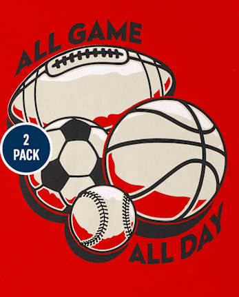 Pack de 2 camisetas deportivas con gráfico para niños