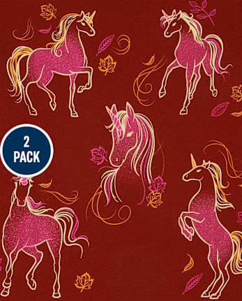 Girls Unicorn Sketch Graphic Tee 2-Pack