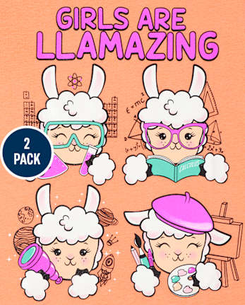 Lot de 2 t-shirts graphiques animaux pour fille