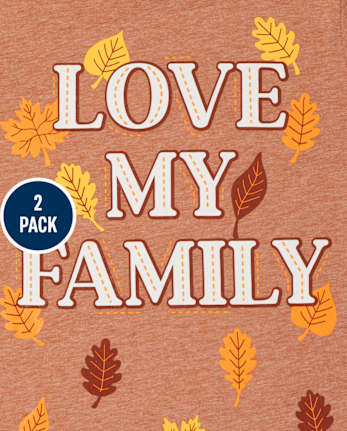 Lot de 2 t-shirts graphiques d'automne pour filles