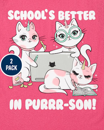Girls School Graphic Tee 2-Pack