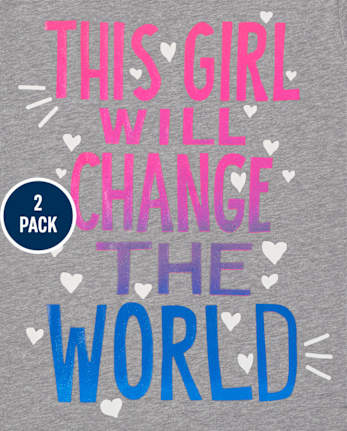 Lot de 2 t-shirts graphiques Kindness pour filles