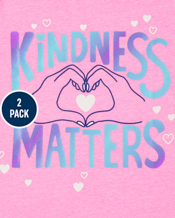 Lot de 2 t-shirts graphiques Kindness pour filles