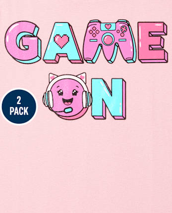 Lot de 2 t-shirts graphiques de jeux vidéo pour filles