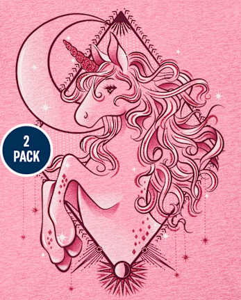 Girls Unicorn Graphic Tee 2-Pack