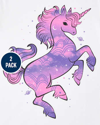 Girls Unicorn Graphic Tee 2-Pack