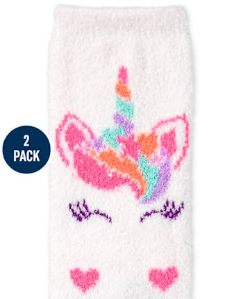 Girls Unicorn Cozy Socks 2-Pack