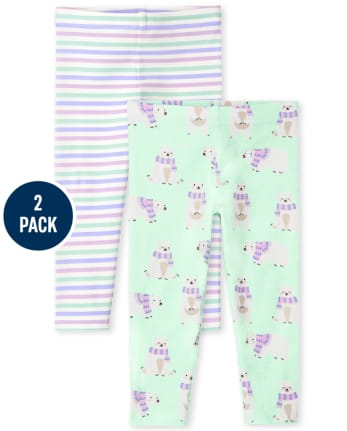 Toddler Girls Polar Bear Leggings 2-Pack