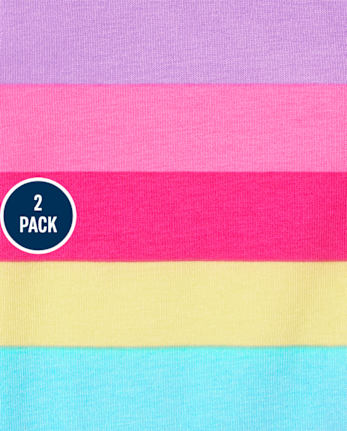 Toddler Girls Rainbow Leggings 2-Pack