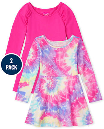 Toddler Girls Tie Dye Everyday Dress 2-Pack