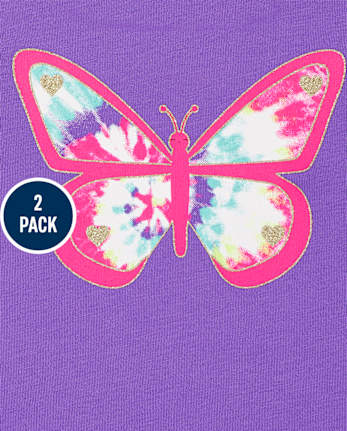 Lot de 2 hauts Dino Butterfly pour toute-petite fille